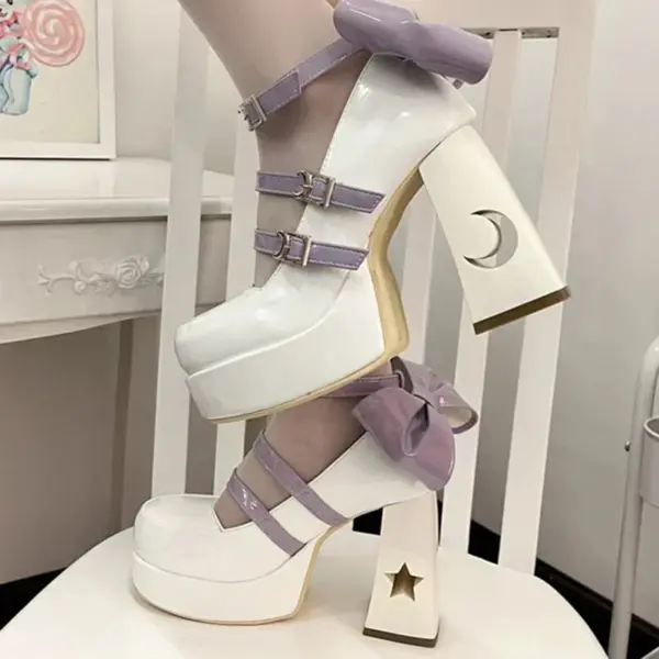 Women Shoes High Heels Pumps Women 2024 Spring Punk Thick Heel Mary Jane Lolita Shoes Woman Patent Leather Cosplay Shoes - AliExpress - Image 2