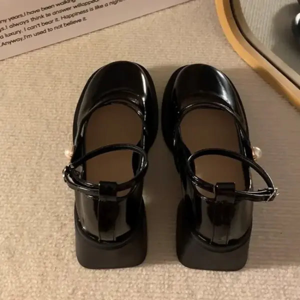 Women Loafers Retro Brown Mary Jane Shoes Women Pu Leather Thick Heels Lolita Shoes Woman Uniform Pumps Ankle Buckle Shoes - AliExpress 322 - Image 5
