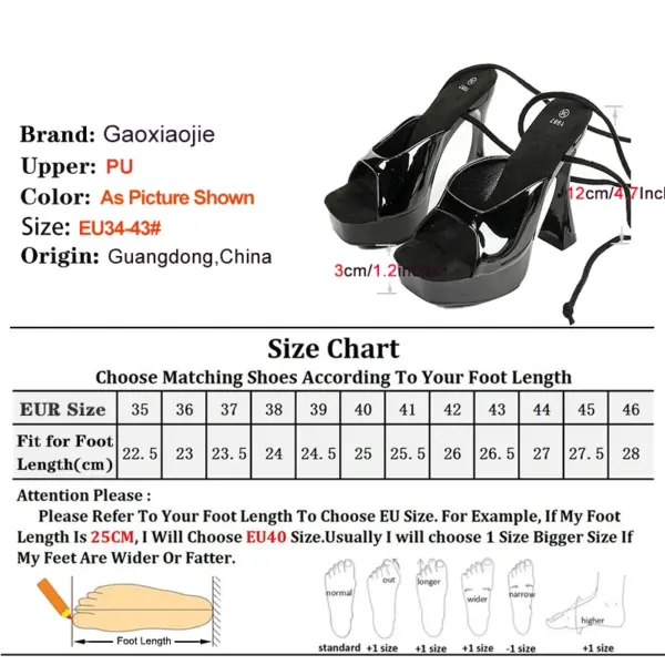 Sexy Lace-up Platform Sandals Red Square Toe Stage Show Shoes For Women's Gladiator Club Party Summer High Heels Sandals Female - AliExpress 322 - Image 4