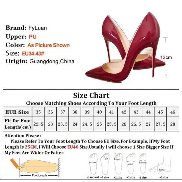 Glossy Red High Heels Woman 6-12CM Stiletto Elegant Party Dress Shoes Sexy Pointed Toe Shallow Mouth Single Shoes Women Pumps - AliExpress 322 - Image 4