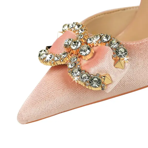 Luxury high heels Women 7 cm 10.5 cm stilettos Metal Rhinestone Women Pumps Fashion Wedding shoes Ladies Sexy Prom Shoes 2025 - AliExpress - Image 3