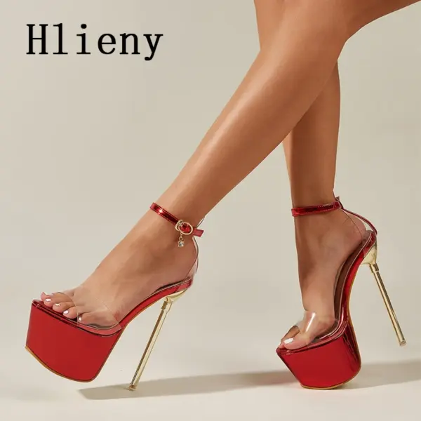 Sexy Open Peep Toe Platform High Heels - Image 2