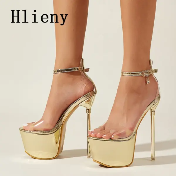 Sexy Open Peep Toe Platform High Heels - Image 6